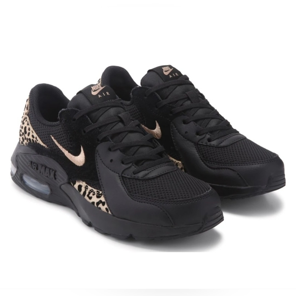 Bling Nike Air Max Excee Womens Sneakers Shoes Black Leopard Print Customized - Picture 2 of 5